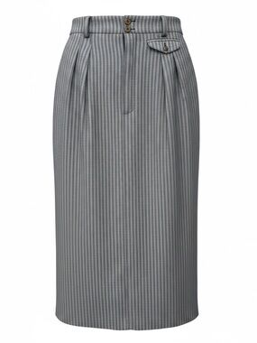 VINTAGE ESPRIT 80s gray striped midi pencil skirt size 5/6